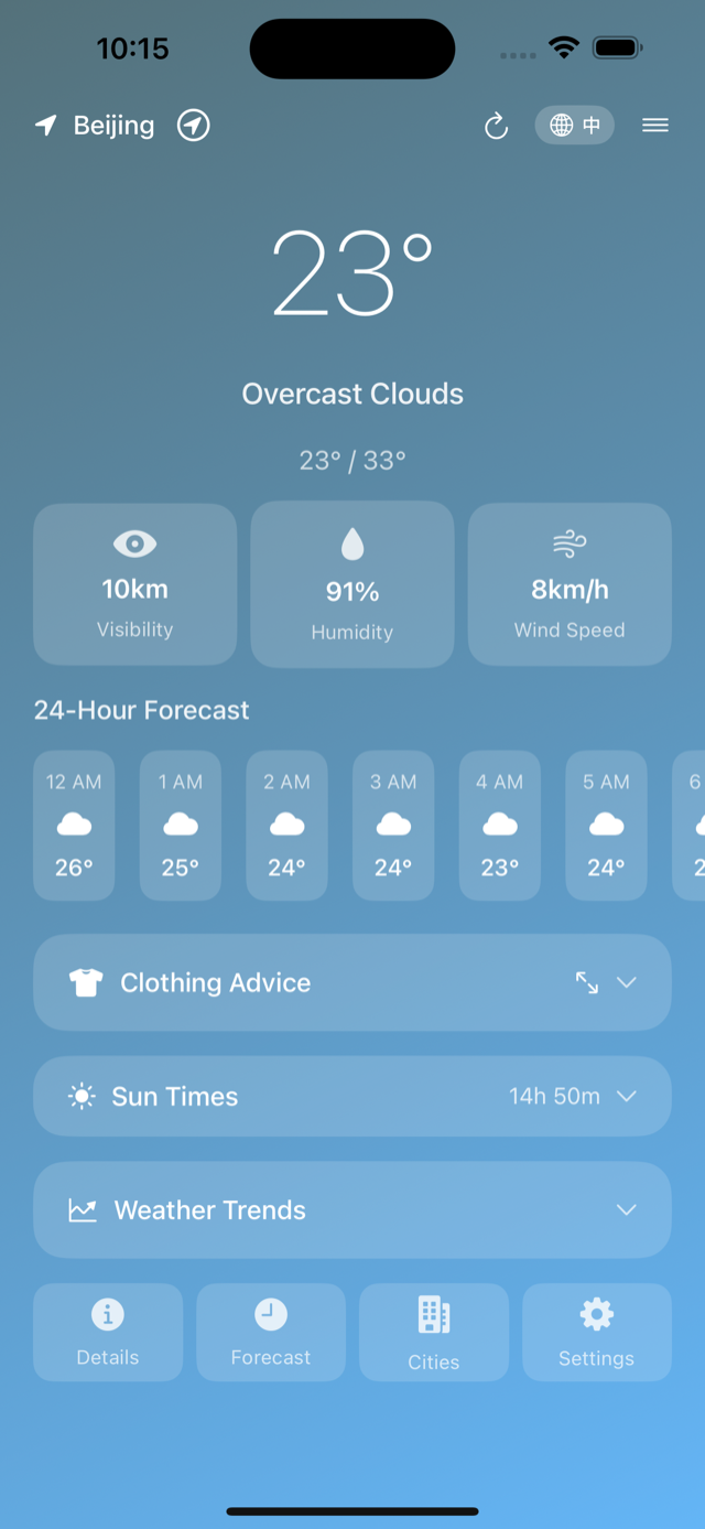 Weather dashboard with current conditions