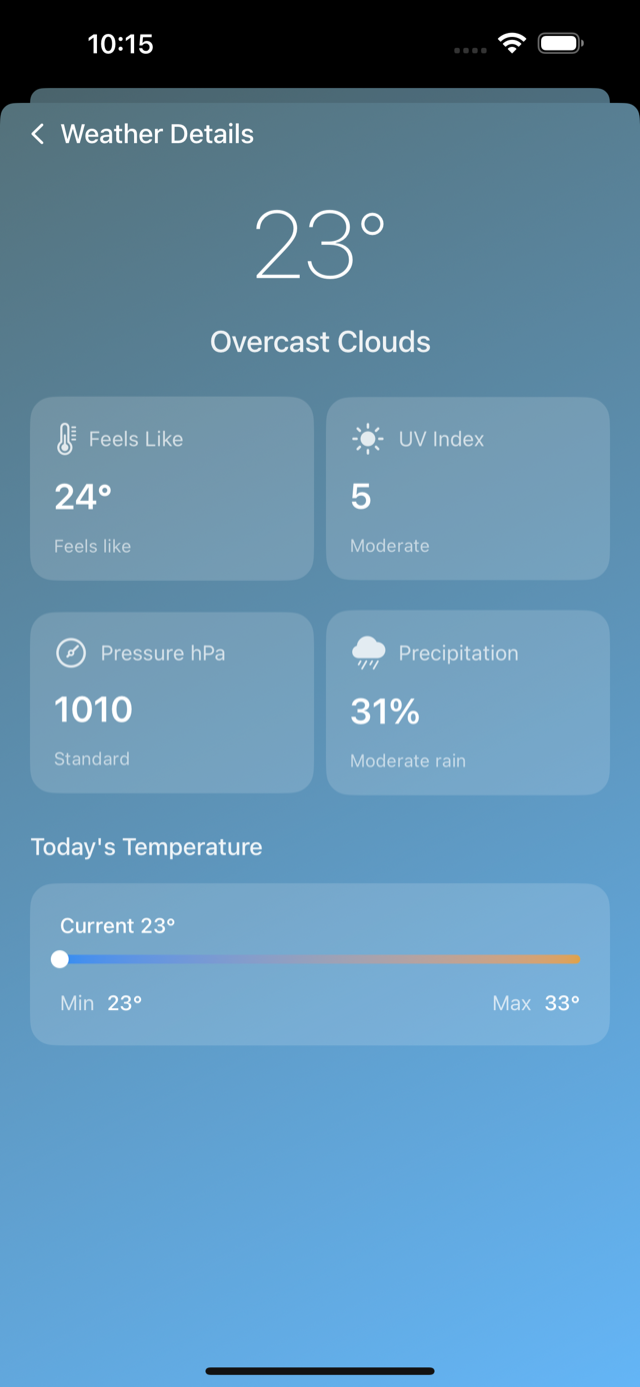 Detailed weather metrics